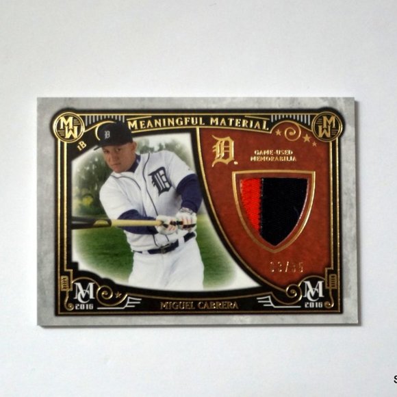 Miguel Cabrera 2016 Topps Meaningful Materials # MMPR-MCB  SSP D #'d /35 Tigers - Picture 2 of 3